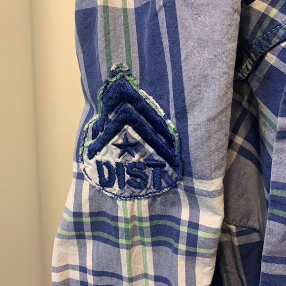 DKNY Blue plaid mens LG button up. Used and loved. - Picture 4 of 6